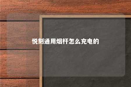 悦刻通用烟杆怎么充电的